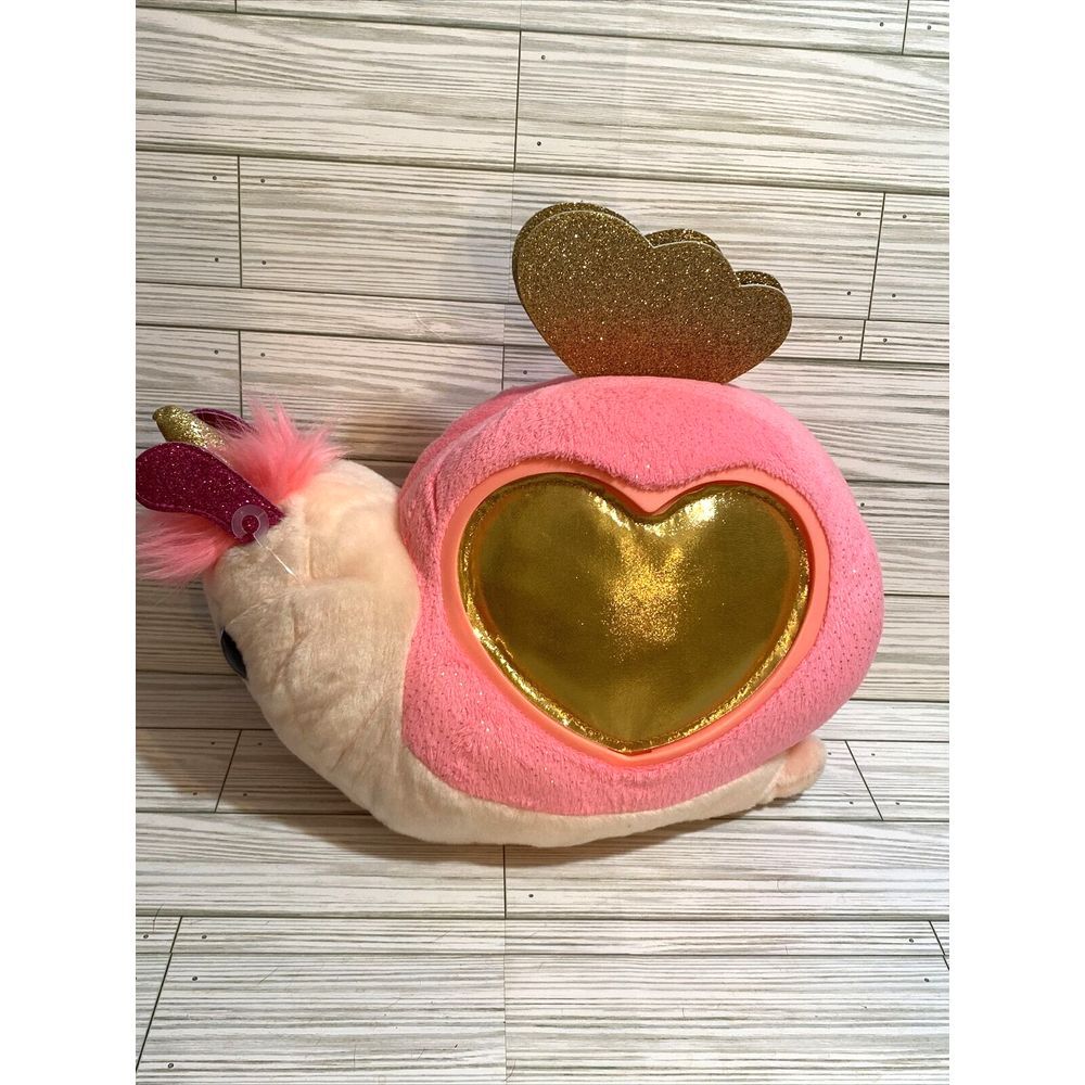 Zuru Rainbowcorns Pink‎ Snail Unicorn Gold Heart Stuffed Animal Gold Wings Horn